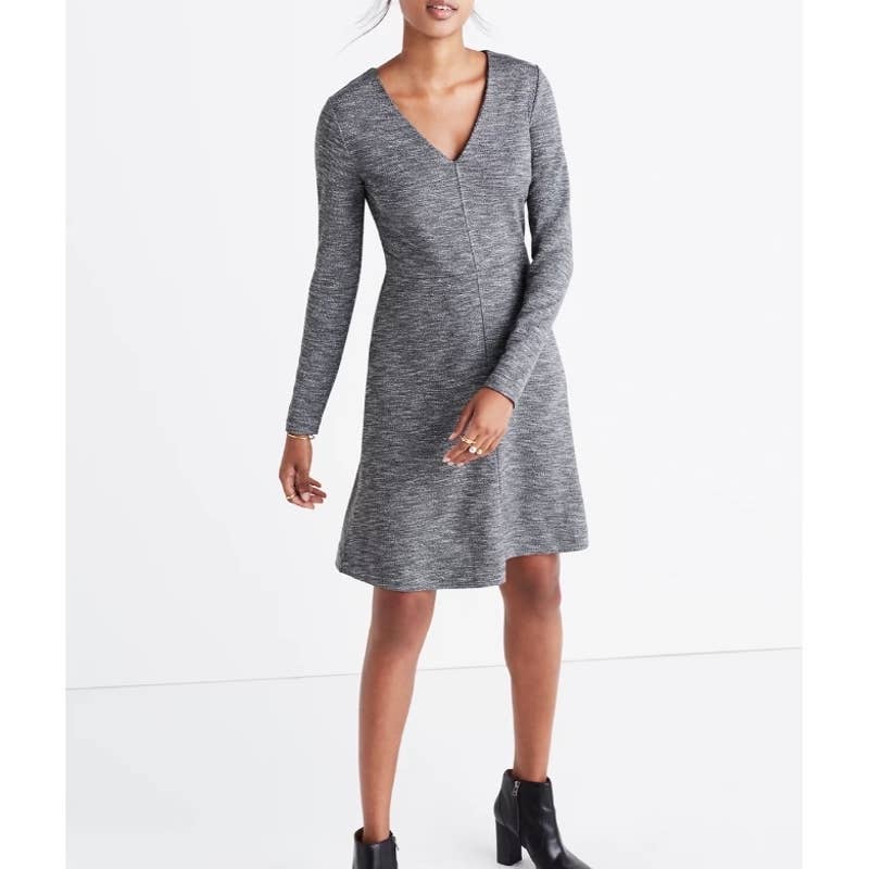 Madewell Bridgewalk V-Neck Long Sleeve Mini Dress
